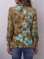 Odisea | Chaqueta Floral Vintage con Borde de Volantes
