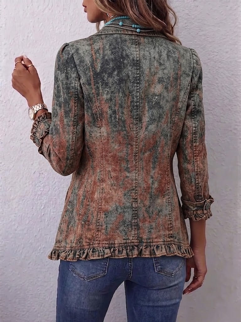 Nicole | Chaqueta con Volantes y Degradado Texturizado