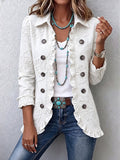 Blair | Chaqueta Bordada con Volantes en Marfil