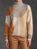 Crema™ | Jersey de cuello alto con diseño de bloques de color