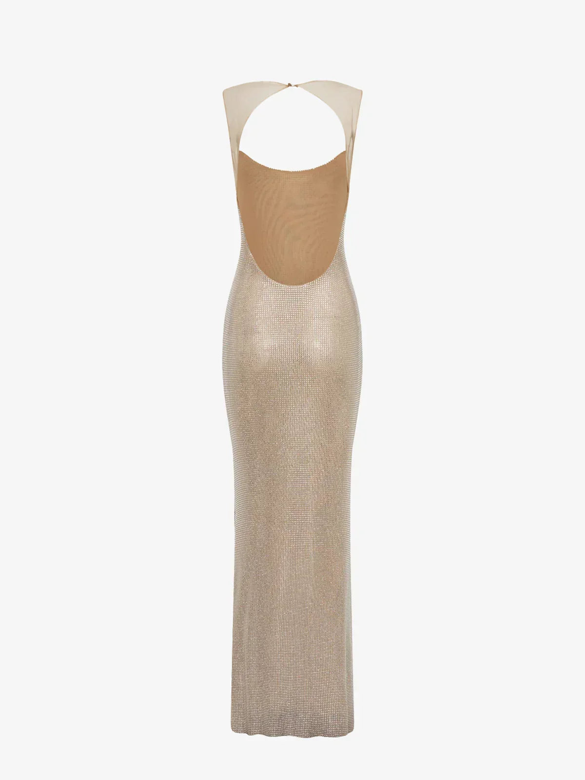Elegante vestido largo de invitada de boda y de noche con lentejuelas y espalda descubierta | Maxi
