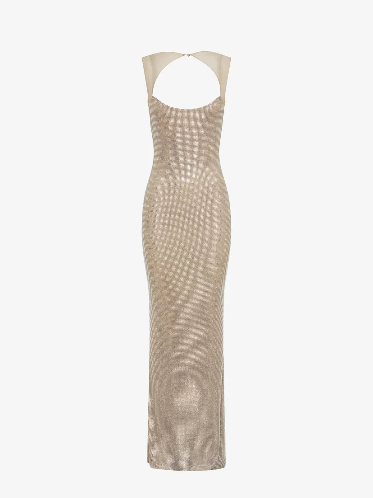 Elegante vestido largo de invitada de boda y de noche con lentejuelas y espalda descubierta | Maxi