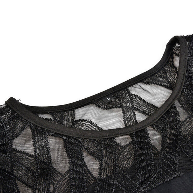 Evelyn™ | Vestido Elegante con Mangas de Encaje y Efecto Disimulador de Tripa