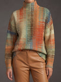 Saray™ | Jersey de cuello alto con rayas pintadas