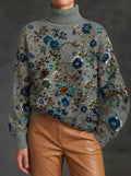 Tania™ | Jersey de cuello alto Sage Bloom