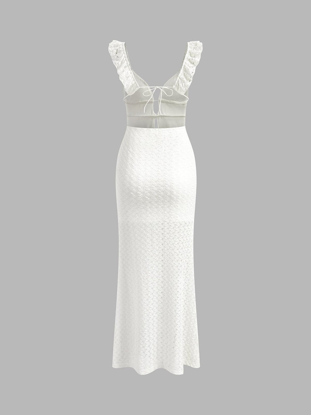 Elegante vestido de noche de invitada de boda con escote en V y abertura | Maxi