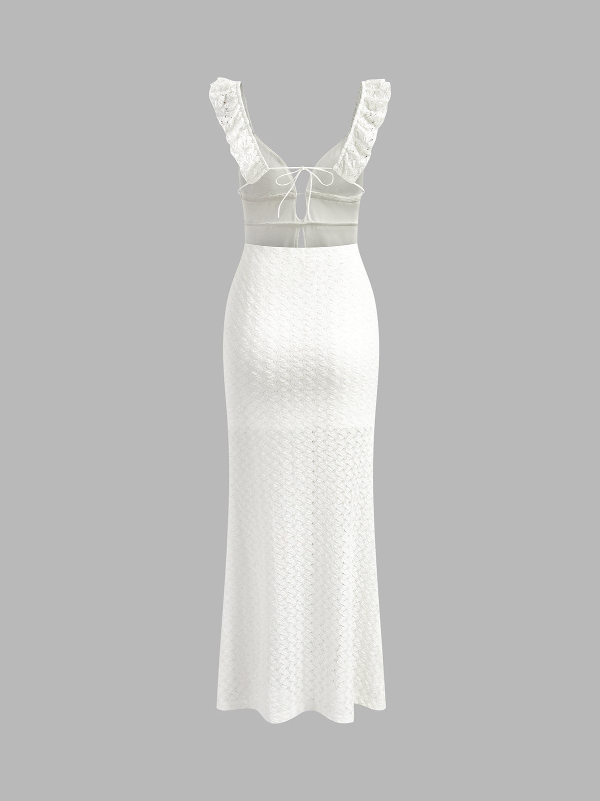 Elegante vestido de noche de invitada de boda con escote en V y abertura | Maxi