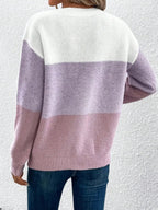 Evelyn | Jersey de Punto de Mujer, Color Block, Corte Relajado y Manga Larga